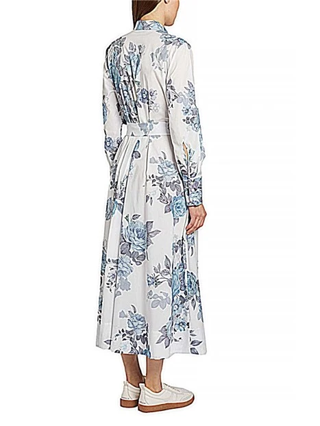 VESTITO CHEMISIER FANTASIA FLOREALE DONNA AZZURRO