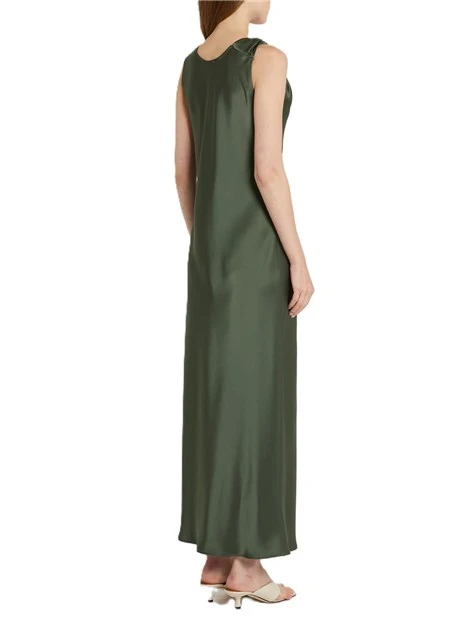 VESTITO LUNGO SATIN DONNA VERDE