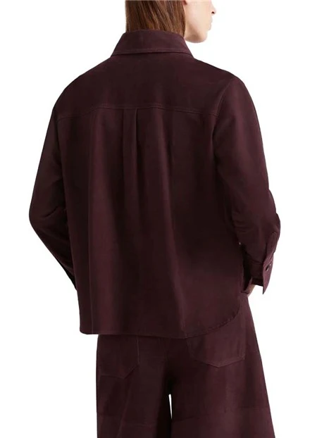 GIACCA IN PELLE CORTA SCAMOSCIATA DONNA BORDEAUX
