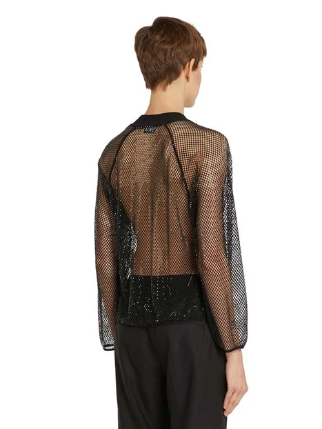 GIACCA CORTA TRASPARENTE DONNA NERO