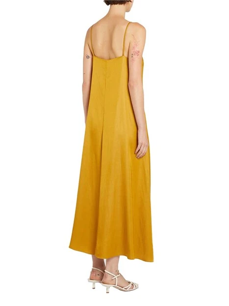 VESTITO LUNGO CON SCOLLO A V DONNA GIALLO