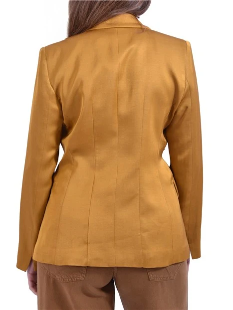 BLAZER SCOLLO REVER CHIUSURA DUE BOTTONI DONNA GIALLO