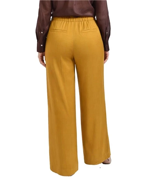PANTALONI PALAZZO MISTO LINO DONNA GIALLO