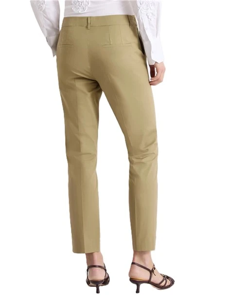 PANTALONI A SIGARETTA CON PIEGA STIRATA E CHIUSURA CON GANCIO DONNA MARRONE