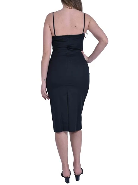 VESTITO CORTO CON BUSTINO DRAPPEGGIATO DONNA NERO