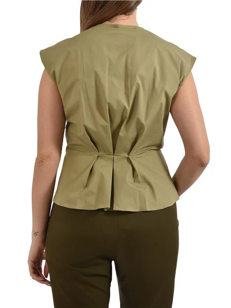 TOP MANICA KIMONO DONNA MARRONE