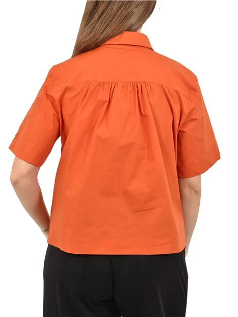 CAMICIA CON ABBOTTONATURA NASCOSTA DONNA ARANCIO