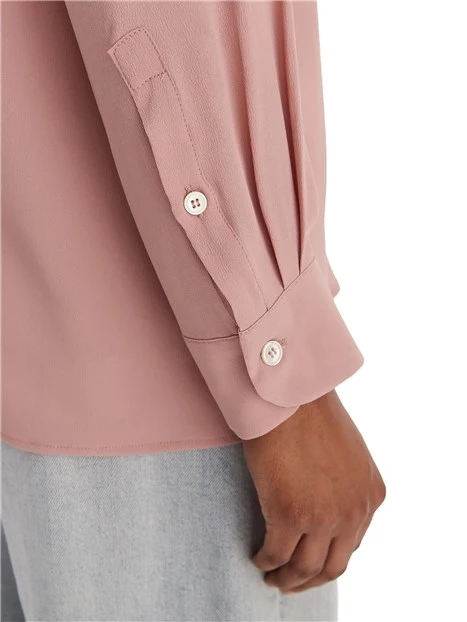 CAMICIA IN MISTO SETA CON FUSCIACCA CON FIORE IN TESSURO REMOVIBILE DONNA ROSA