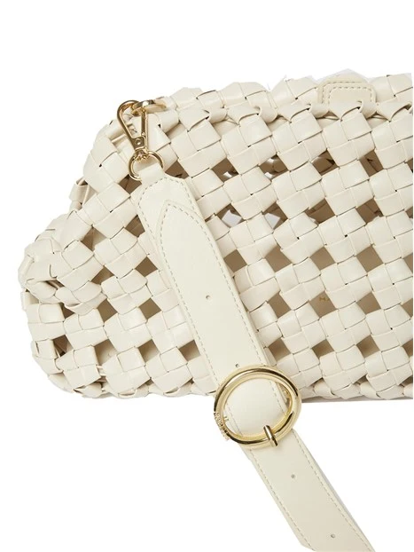 POCHETTE TESSUTO INTRECCIATO DONNA BIANCO