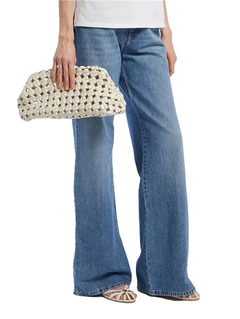 POCHETTE TESSUTO INTRECCIATO DONNA BIANCO