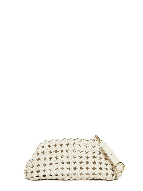 POCHETTE TESSUTO INTRECCIATO DONNA BIANCO