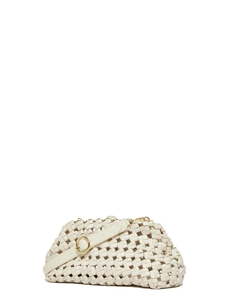 POCHETTE TESSUTO INTRECCIATO DONNA BIANCO