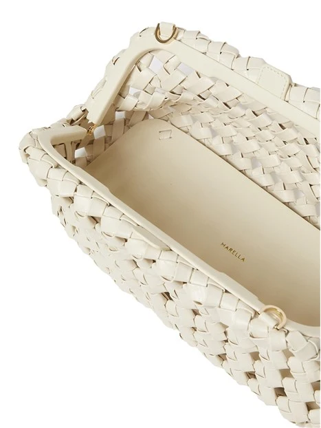 POCHETTE TESSUTO INTRECCIATO DONNA BIANCO