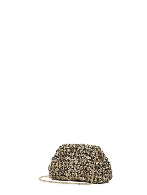 POCHETTE CON TRACOLLA EFFETO PITONE DONNA MARRONE