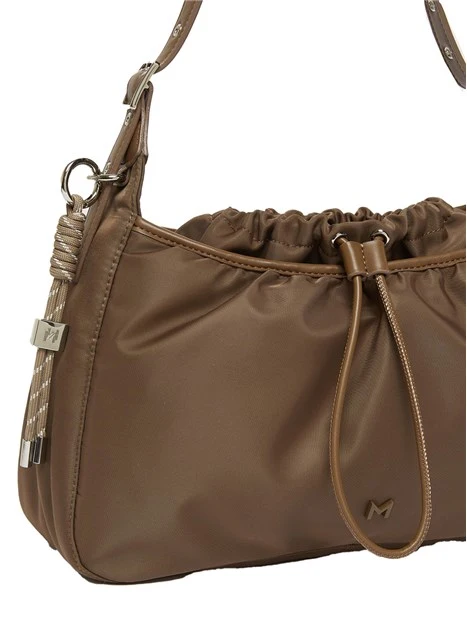 BORSA A MANO LOGO VERNICIATO DONNA MARRONE