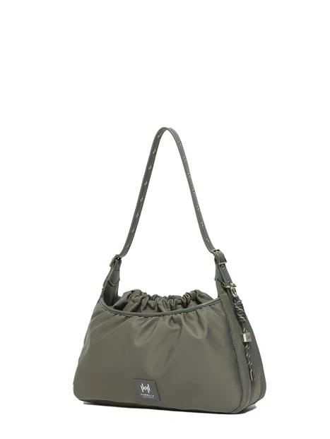 BORSA A MANO LOGO VERNICIATO DONNA VERDE