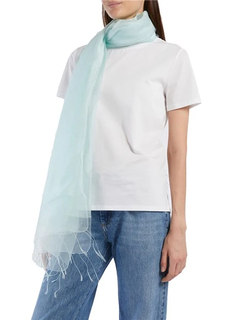 STOLA IN SETA E VISCOSA DONNA TURCHESE