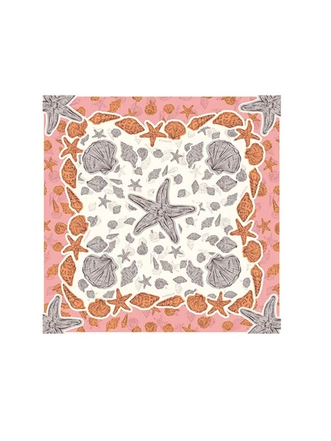 STOLA IN MISTO SETA CON STAMPE DONNA BIANCO