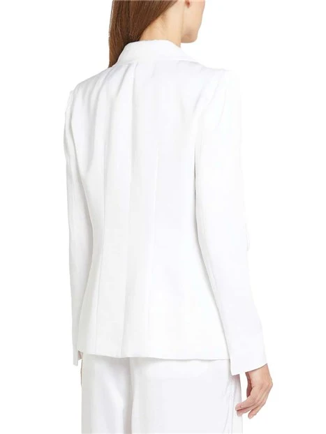 BLAZER SCOLLO REVER CHIUSURA DUE BOTTONI DONNA BIANCO