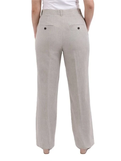 PANTALONI CHINO IN LINO DONNA MARRONE CHIARO
