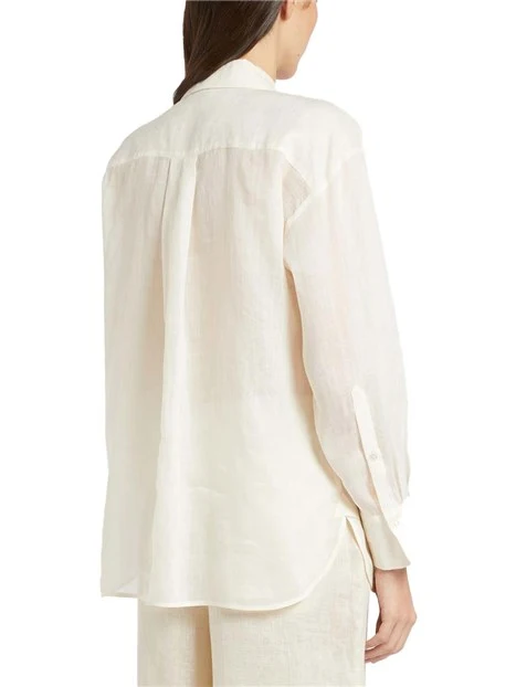 CAMICIA CON TASCHINO APPLICATO SUL PETTO DONNA  BIANCO