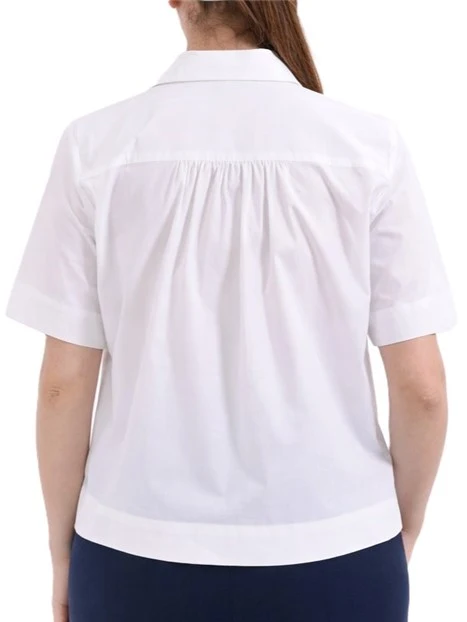 CAMICIA CON ABBOTTONATURA NASCOSTA DONNA BIANCO