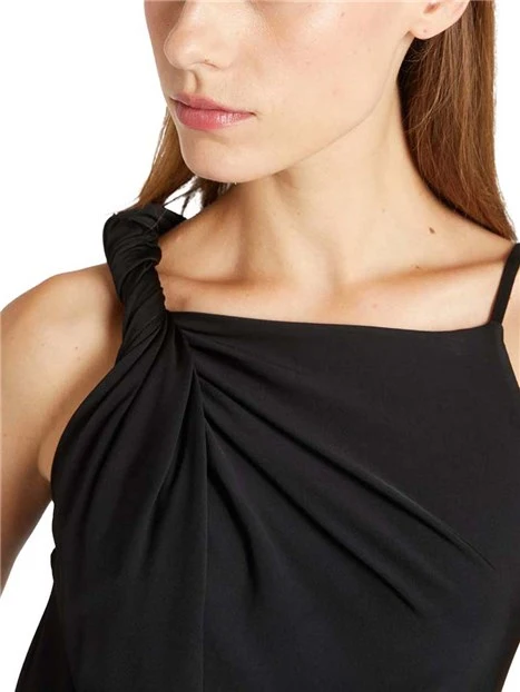 VESTITO LUNGO AL GINOCCHIO DONNA NERO