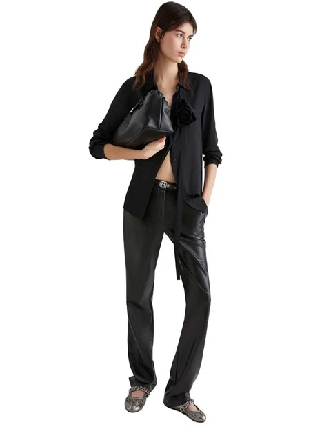 CAMICIA CABIRIA IN MISTO SETA DONNA NERO