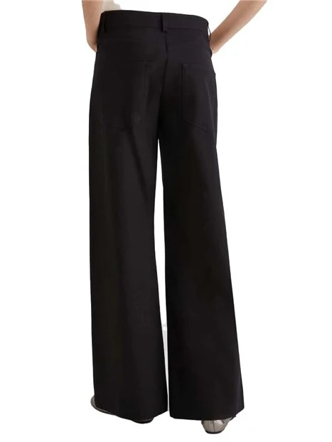 PANTALONE A PALAZZO IN COTONE DONNA NERO
