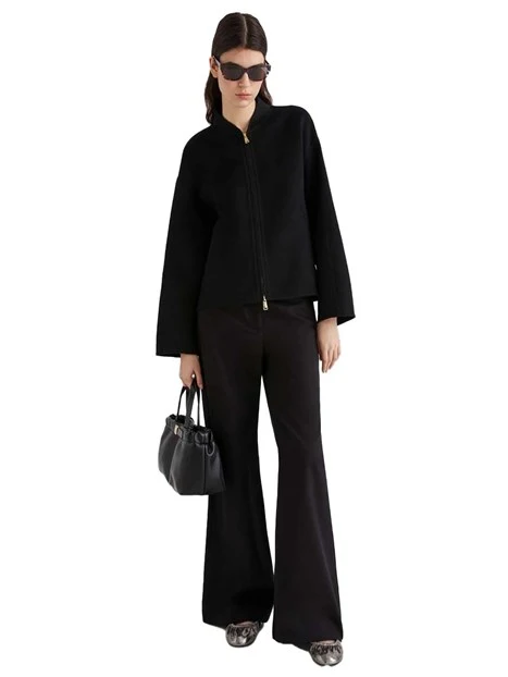 PANTALONE A PALAZZO IN COTONE DONNA NERO