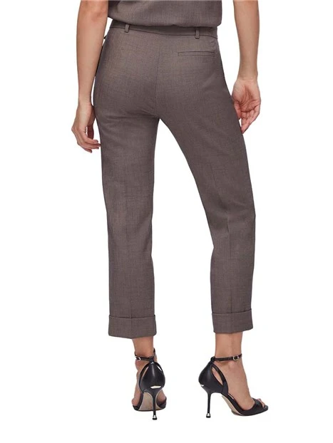 PANTALONI CHINO CON RISVOLTO DONNA GRIGIO