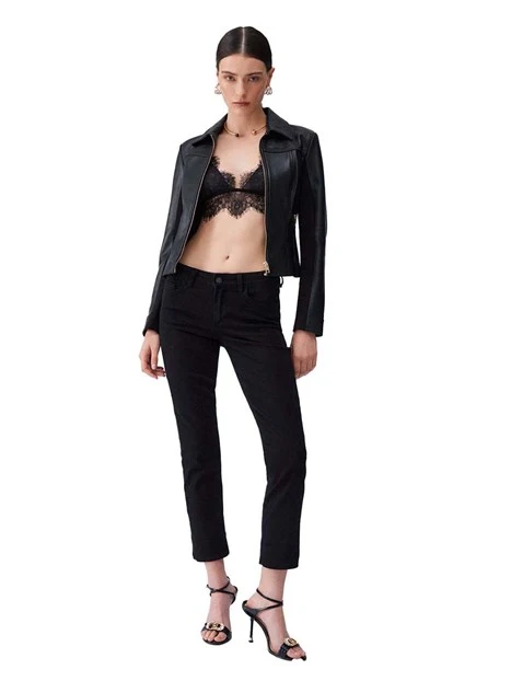 GIACCA IN PELLE CON CERNIERA DONNA