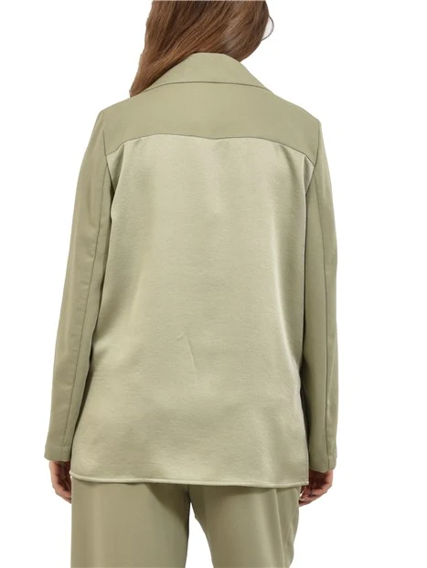 BLAZER DOPPIOPETTO IN TESSUTO FLUIDO CON BOTTONI TONO SU TONO DONNA VERDE