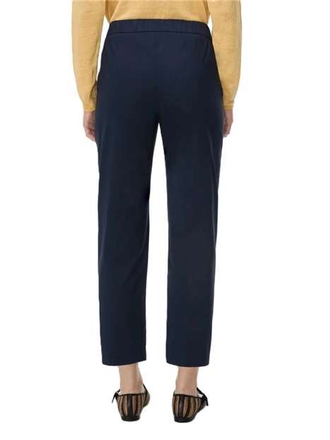 PANTALONI CHINO IN POPELINE MISTO COTONE DONNA BLU