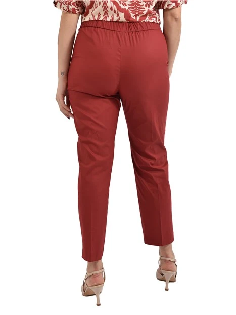 PANTALONI CHINO IN POPELINE MISTO COTONE DONNA ROSSO