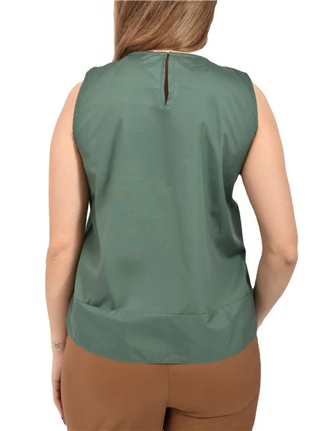 TOP IN COTONE CON BALZA SUL FONDO DONNA VERDE