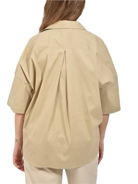 BLUSA KIMONO IN MISTO COTONE DONNA BEIGE