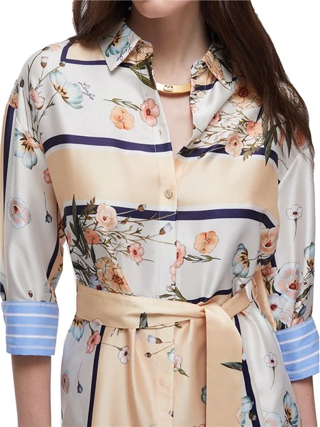 VESTITO CHEMISIER CON FANTASIA DONNA BLU