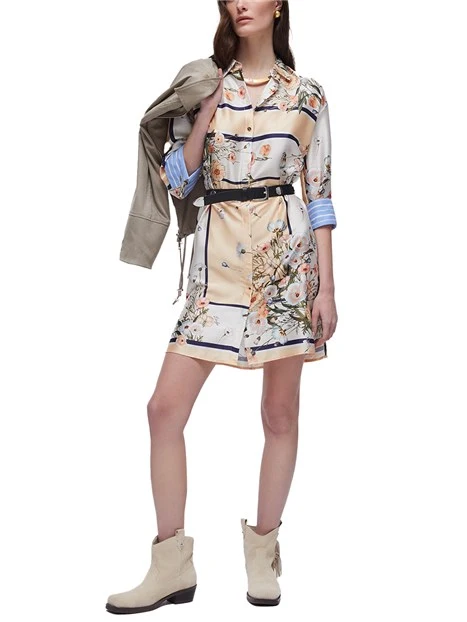 VESTITO CHEMISIER CON FANTASIA DONNA BLU