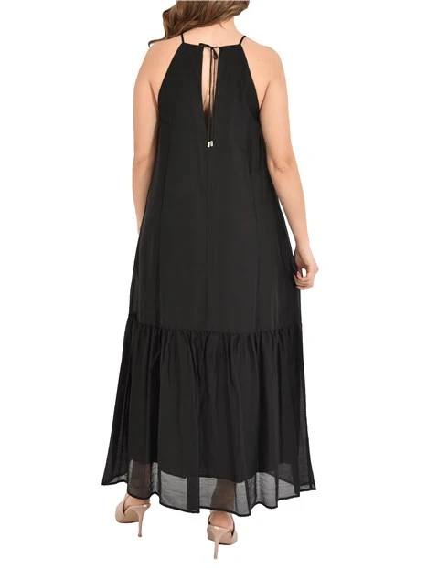 VESTITO LUNGO CON SPALLINE SOTTILI DONNA NERO