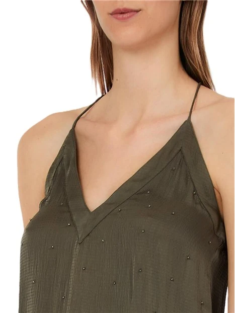 TOP CON BRETELLE DONNA VERDE