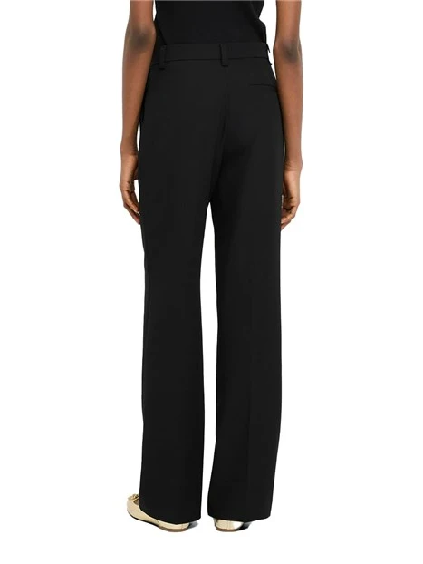 PANTALONI ZAMPA IN COTONE LEGGERO DONNA NERO