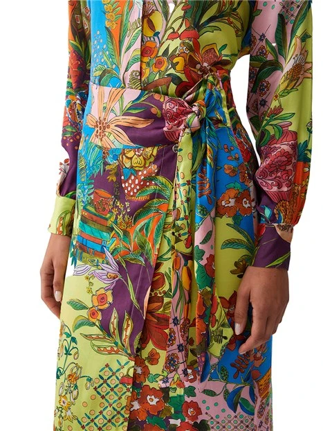 GONNA LUNGA IN VISCOSA CON STAMPA FANTASIA DONNA GIALLO