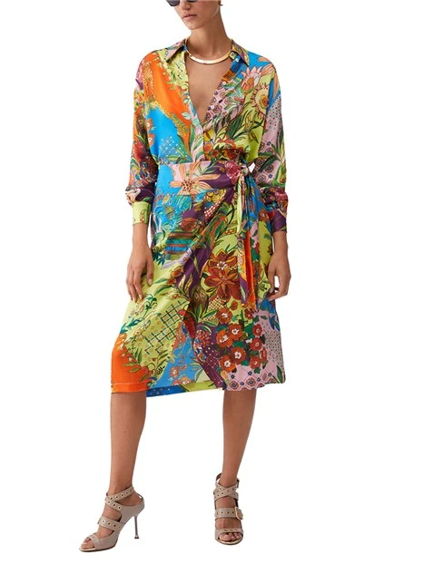 GONNA LUNGA IN VISCOSA CON STAMPA FANTASIA DONNA GIALLO