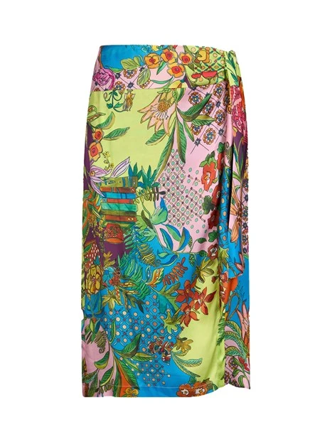 GONNA LUNGA IN VISCOSA CON STAMPA FANTASIA DONNA GIALLO