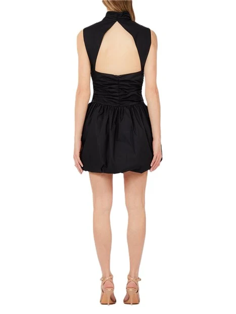 VESTITO CORTO CON SCOLLATURA POSTERIORE A TRIANGOLO DONNA NERO