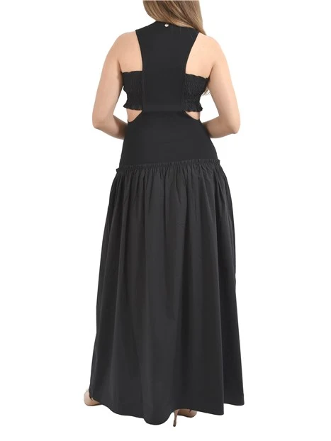 VESTITO LUNGO CON GONNA AMPIA DONNA NERO