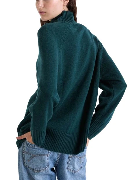 MAGLIA DOLCEVITA IN LANA MERINOS DONNA VERDE