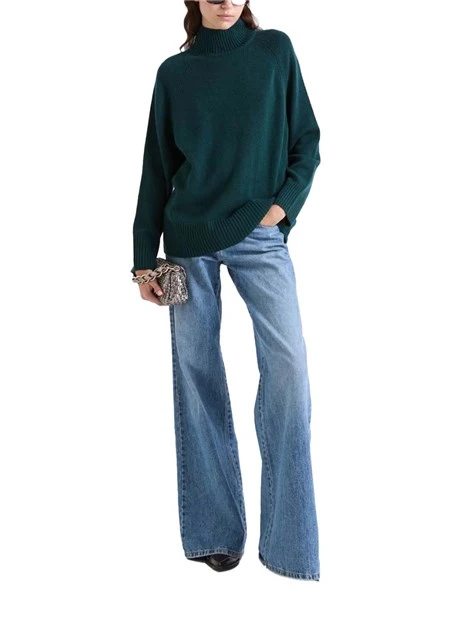 MAGLIA DOLCEVITA IN LANA MERINOS DONNA VERDE