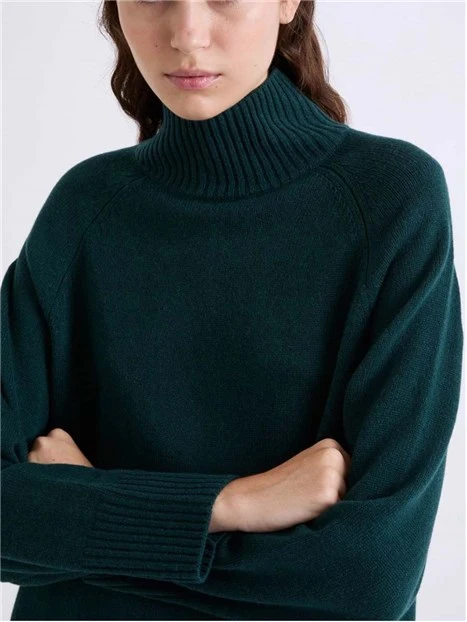 MAGLIA DOLCEVITA IN LANA MERINOS DONNA VERDE